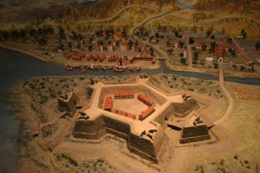 Макет крепости Ниеншанц в музее 700 лет — Ландскрона, Невское Устье, Ниеншанц